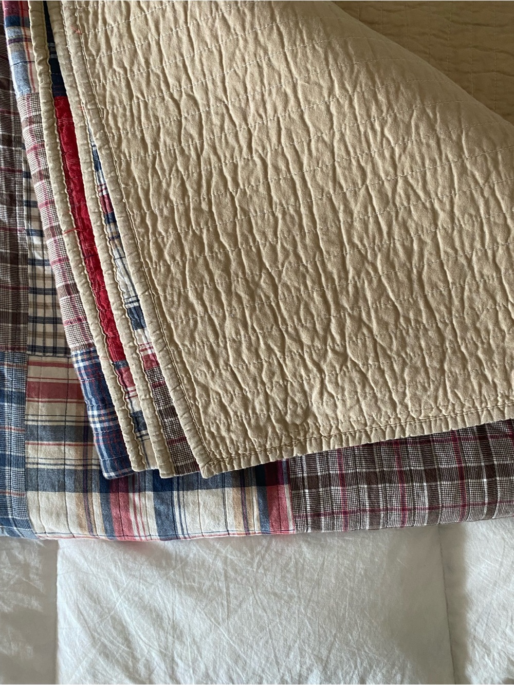 Nautica Madras King Cotton Patchwork Quilts - Set of 2 - Americana - Picture 3 of 8